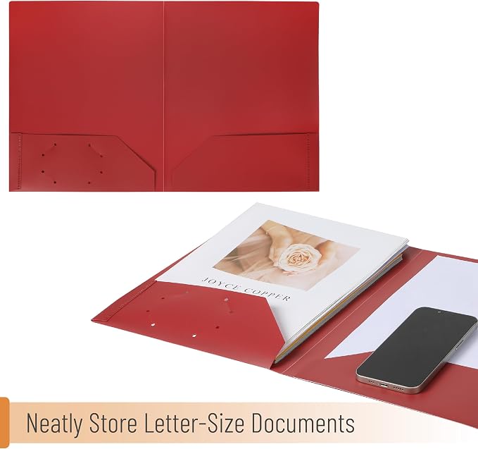 Mr. Pen- Plastic Folders with Pockets, 5 pcs, Aesthetic File Folder with Business Card Slot, 2-Pocket Folder, Back to School, Office, Filing Supplies