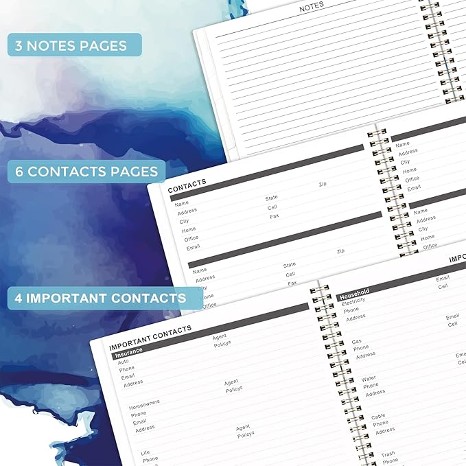 Monthly Planner 2026-2028 - 2 Year Planner 2026-2028, July 2026 - June 2028, 9" × 11", 2 year calendar 26-28 monthly planner with Flexible Cover + Pockets - Waterink