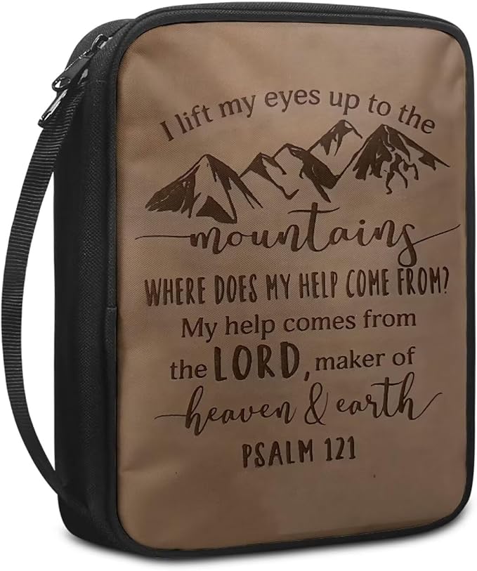 Psalm Mountains Print Bible Case Covers for Men Women,Bible Bag with Handle Study Supplies Accessories