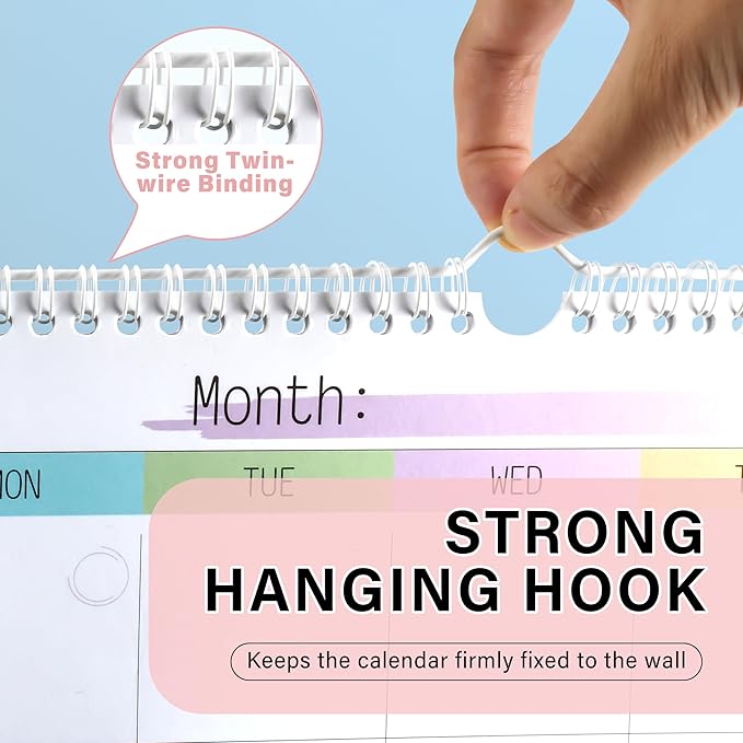 Blank Monthly Weekly Wall Calendar, Undated Monthly Planner Note Pad for Organizing Home Office 14.5"x 11.5"