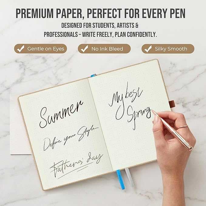 Planner 2026-2027 Weekly & Monthly Planner with Hourly Time Slots, 18 Month Academic Calendar July 2026 – Dec 2027, Vertical Layout, Monthly Tabs, Textured Fabric Hardcover, Khaki