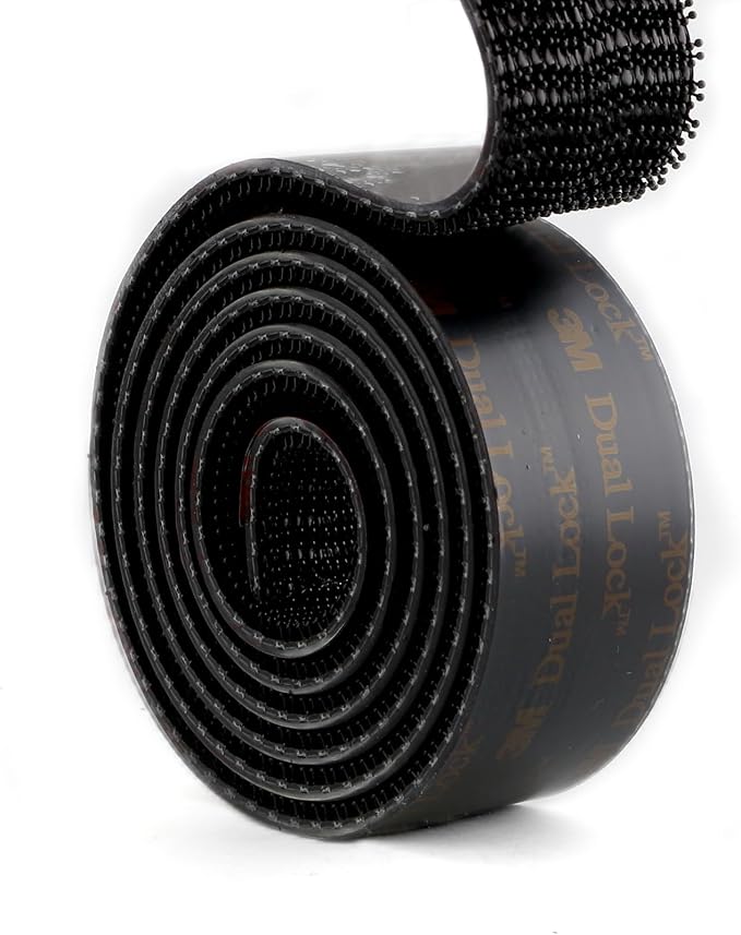 Dual Lock SJ3550 Reclosable Fastener 1''×3Ft Black Heavy Duty Mounting Tape Strong Adhesive with Interlocking Mushroom-Shaped Heads for Indoor and Outdoor Use