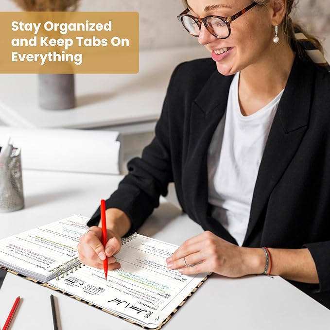 Planner 2026-2027, Monthly and Weekly Academic Planner July 2026 - June 2027, Hardcover Student Teacher Planning Agenda Calendar Book with Tabs, Perfect for Office School Supplies, A4 (8.5" x 11") - Leopard