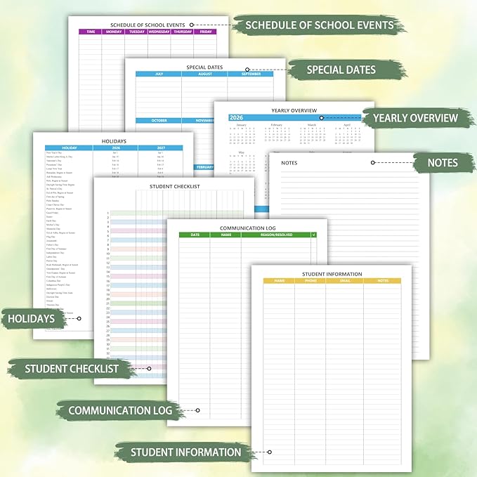 Teacher Planner 2026-2027, July 2026 to June 2027 Academic Year, 8.5" x 11" Lesson Planner Book for Teachers with Colorful Tabs, Teacher Calendar for Classroom or Homeschool, Hardcover, Butterfly