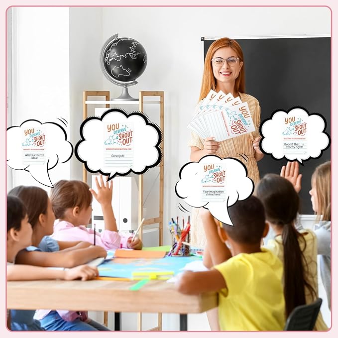 200 Count Shout out Cards for Teachers Students Employees Staff Office Positive Appreciation Recognition Team Classroom Good Behavior Incentive Reward Kudos Cards Postcard for Bulletin Board
