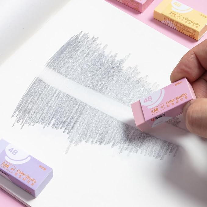 M&G 24 Pcs Pencil Erasers, Assort Color Rectangular Writing Erasers for School Office, Art Erasers for Drawing (Macarons)