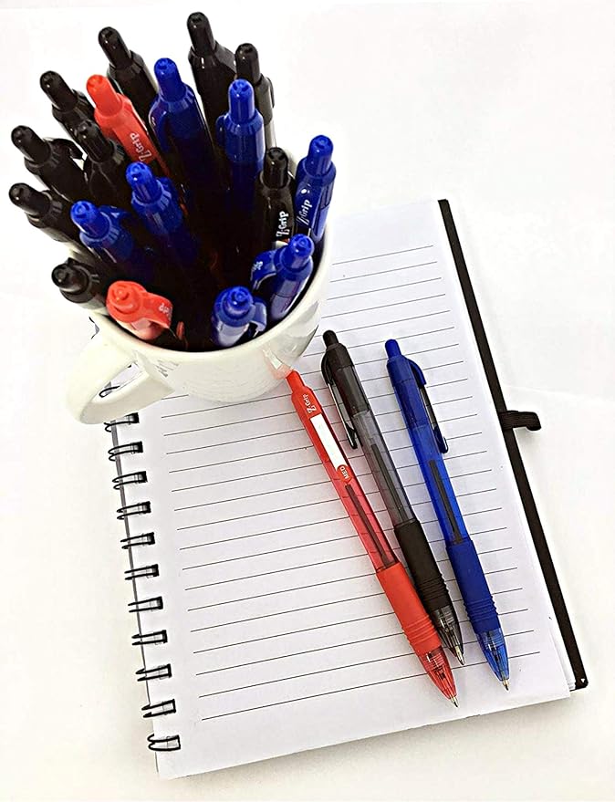 Zebra Pen Z-Grip Retractable Ballpoint Pens, Medium Point 1.0 mm, 24 Black Pens & 24 Blue Pens Combo Bulk Pack - 48 Pack