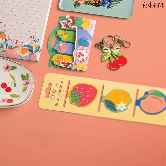 Karma, Magnetic Bookmarks Set of 3, Cute Bookmarks for Women, Page Markers for Students Teachers Reading, Teapots
