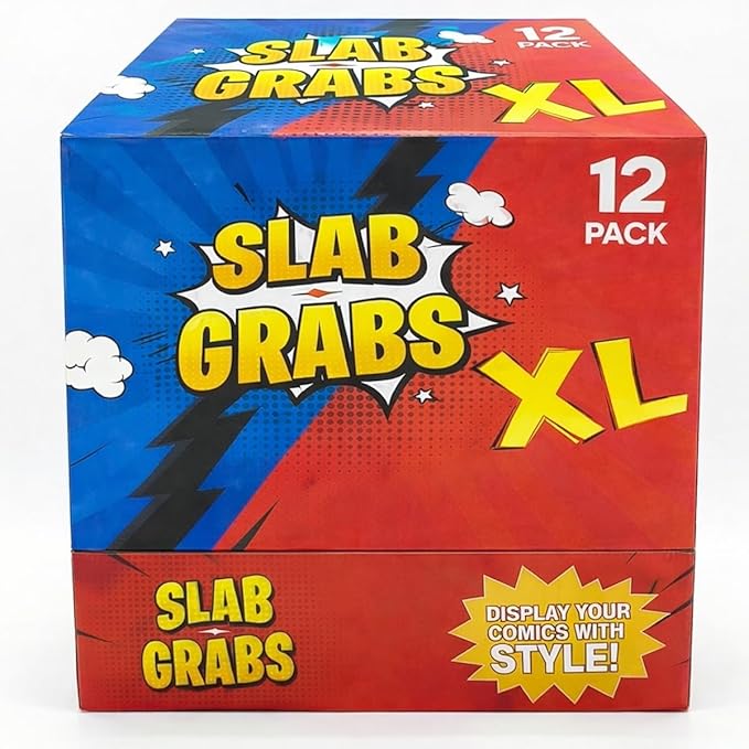 Hello LLamas SlabGrabs XL 24-Piece Comic Book Wall Mount Set (Holds 12 Slabs), 2026 Ready for Thicker CGC Cases, Heavy Duty Clear Floating Display – Comics/Slabs Not Included