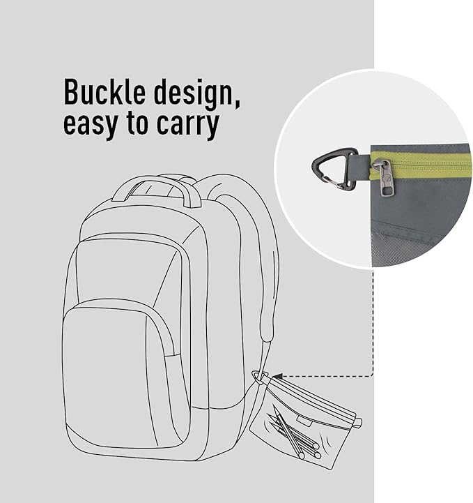 pack all Water-resistant Material Zipper Pouch, Mesh Zipper Bags for Storage, Travel, Office (Gray, Large)