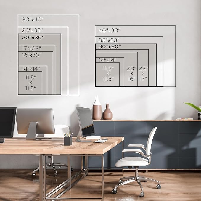 U Brands Magnetic Dry Erase Calendar White Board, 30" x 20", White Wood Style Frame, Includes Magnets
