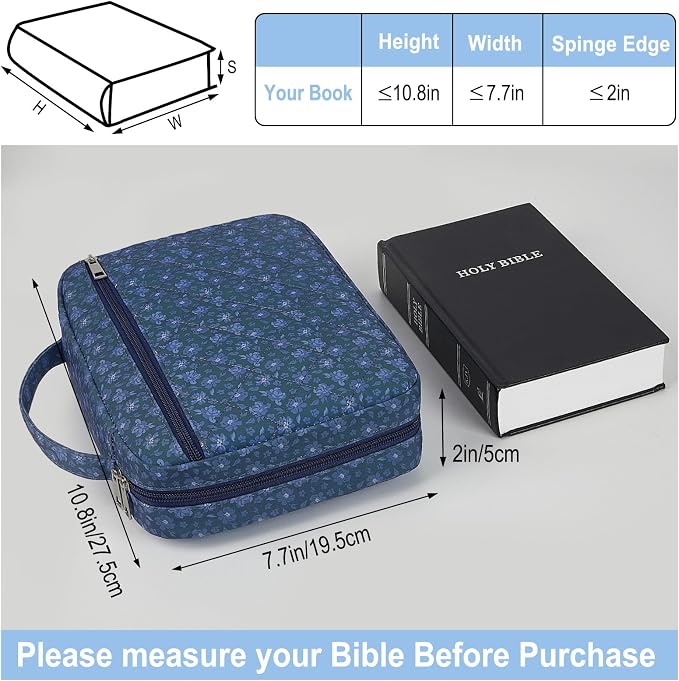 Pink Dino Bible Cover Case for Women, Quilted Bible Cover Bag with Handle for Girls, Bible Carrying Case Study Supplies Accessories for Women