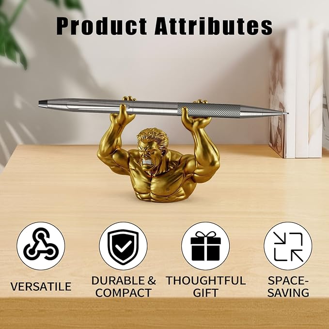 Hero Pen Holder for Desk, Creative Office Desk Accessories, Desktop Pen Organizer, Minimalist Office Decor, Perfect Gifts for Men Family Friends (Silvery)