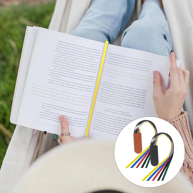 2Pcs Bible Ribbons Bookmarks, Christian Bookmarks Tassels, Artificial Leather Book Marks with Colorful Ribbon, Book Accessories for Reader Easter Gift, Bible Accessories Women (Brown+Black)