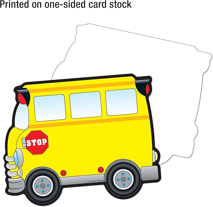 Carson Dellosa – School Bus Colorful Cut-Outs, Classroom Décor, 36 Pieces