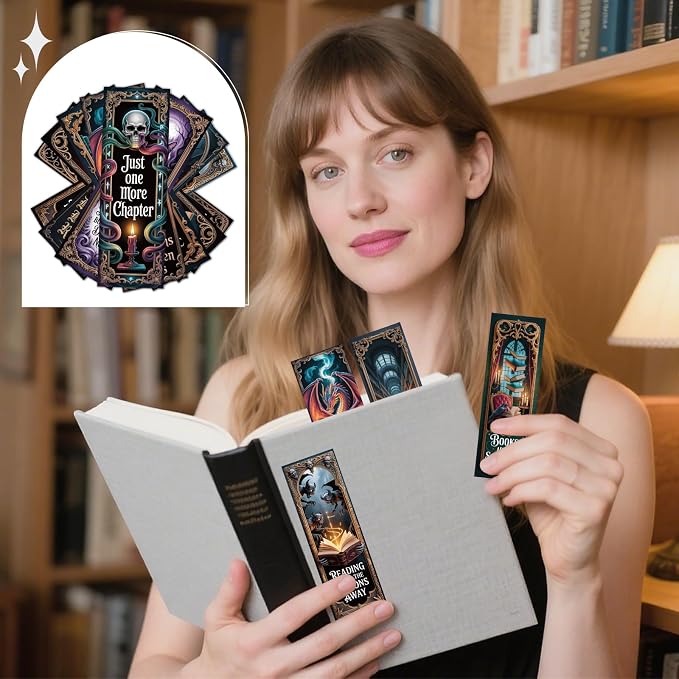 Wxiben Dark Romance Bookmarks Gifts - 120 Pcs Gothic Fantasy Skull Bookmarks Tarot Card Inspirational Book Markers Gift for Women Men Book Lovers Students Teachers Reading Supplies