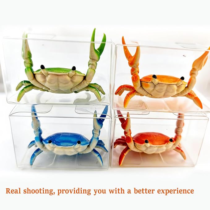 2 Pcs Crab Pen Holder, Creative Weightlifting Desk Crab Pen Holder Stand, Cute Desk Organizers and Accessories, Home School Studio Office Decor for Small Items Storage,Ideal Gift (Red+Blue)