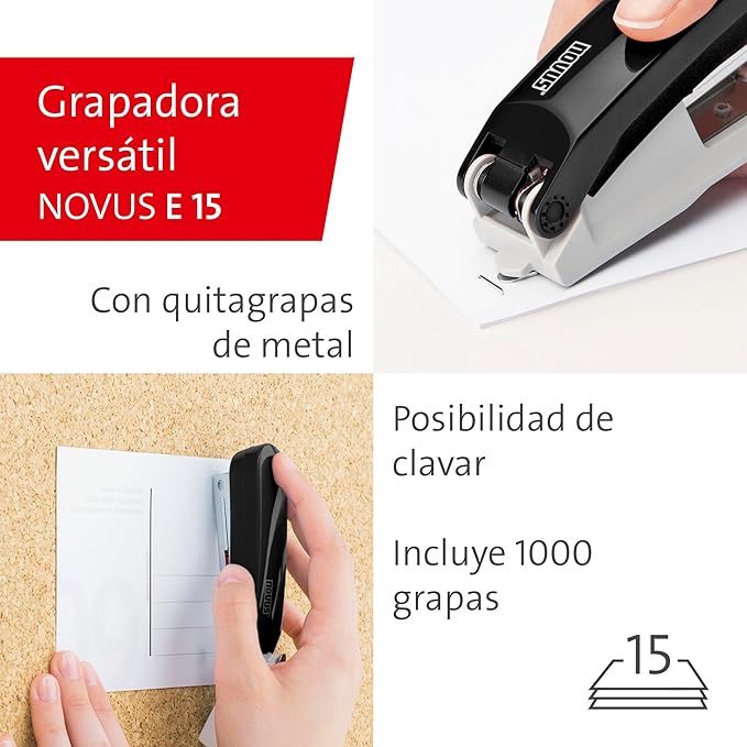 Novus E 15/E 210 Black Stapler Twinset Desk Set Accessory Set