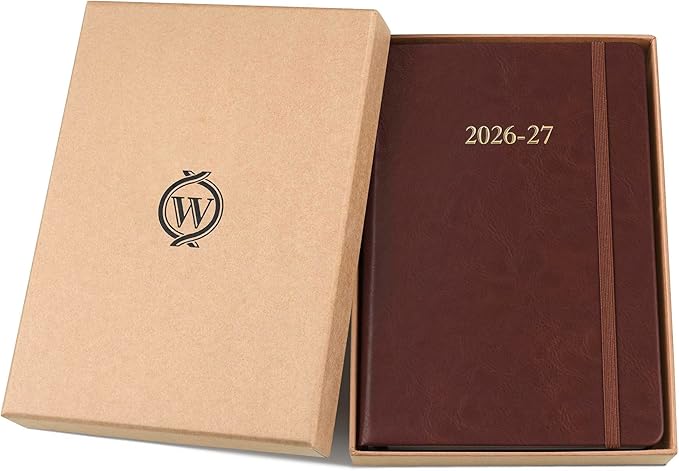 Wykeham's Executive 2025-26 Daily Journal Planner – Mid-Year Academic Diary (Conker, 8.5"×5.5")