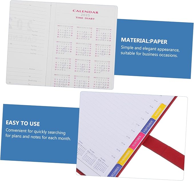 KALLORY Daily Planner with Tabs Monthly Calendar for Students Professionals Thick Paper Stylish Design Important Notes Section Management Tool
