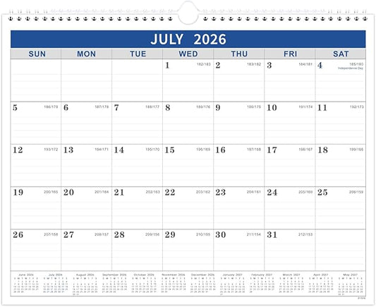 2026-2027 Calendar - 2026-2027 Wall Calendar from Jul. 2026 - Jun. 2027, Wall Calendars 14.8'' x 11.5'', Calendars 2026-27 with Julian Date, Thick Paper