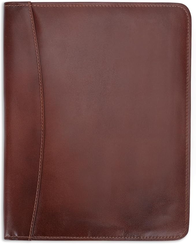 Heavy Duty Buffalo Leather Legal Pad Portfolio Handmade Executive Notebook Binder, Professional Padfolio Organizer Gift for Men and Women Genuine Leather Resume Document Holder (Wine)