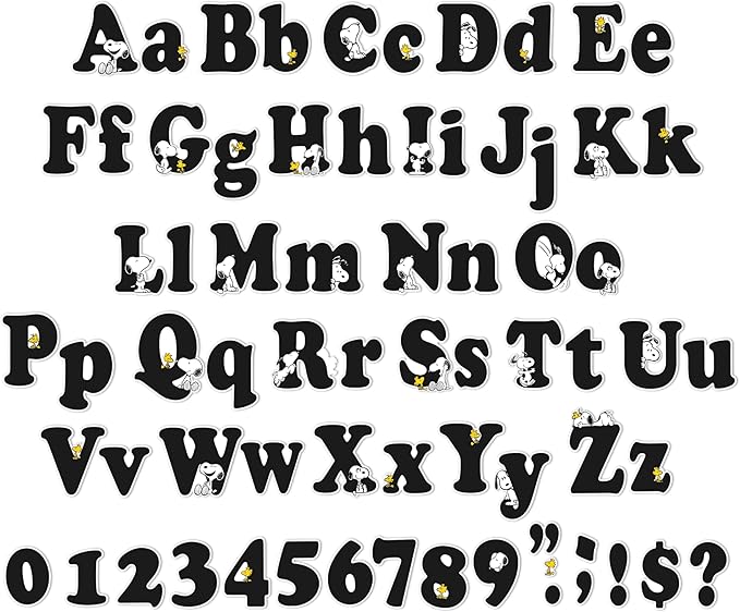 Eureka Peanuts Letter, Number, Punctuation Mark, and Symbol Classroom Decorations for Teachers, 4" H, 210 Pieces