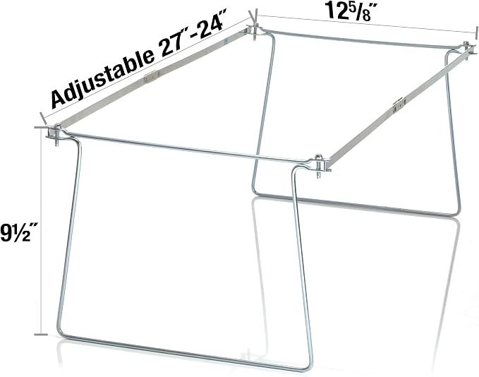 Officemate Hanging File Frames, Letter Size, Rails fits 24 to 27, Files Cabinet, Steel, 2 Sets (91999), Silver (Pack of 12)
