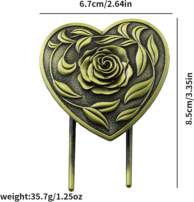 Bookmark,Heart Metal Book Clip, Journal Clip, Book Page Holder Clip,Vintage Book Clips, Hold Journal Open While Writing and Free Your Hands, Gifts for Book Lovers, Readers, Writers (Heart)