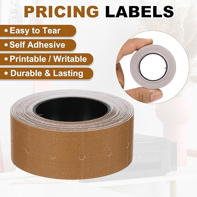 PATIKIL Pricing Labels, 10 Rolls 5000 Price Price Gun Labels Self-Adhesive Rectangular Puzzle Shape Marker Tag Stickers for Date Gun, Coffee