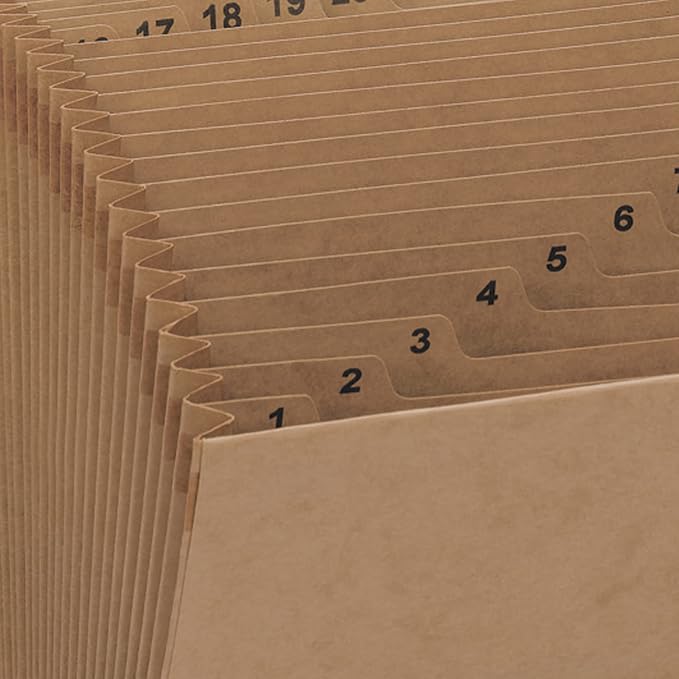 Smead Expanding File with Flap and Cord Closure, 31 Pockets, Daily (1-31), Letter Size, Kraft (70168), (Pack of 6)