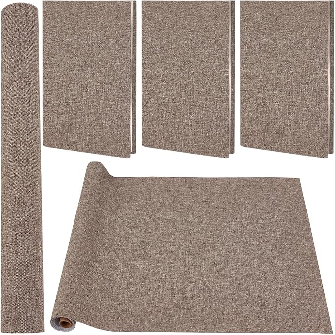 CRASPIRE 51 x 11.8 Inch Book Binding Cloth Book Cover Fabric A4 to A8 Surface Paper Backed Camel Linen Polyester Woven Cover for Books Album Scrapbooking Archival DIY Covering Bookbinding Protector