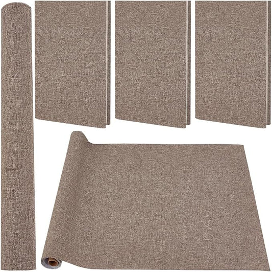 CRASPIRE 51 x 11.8 Inch Book Binding Cloth Book Cover Fabric A4 to A8 Surface Paper Backed Camel Linen Polyester Woven Cover for Books Album Scrapbooking Archival DIY Covering Bookbinding Protector