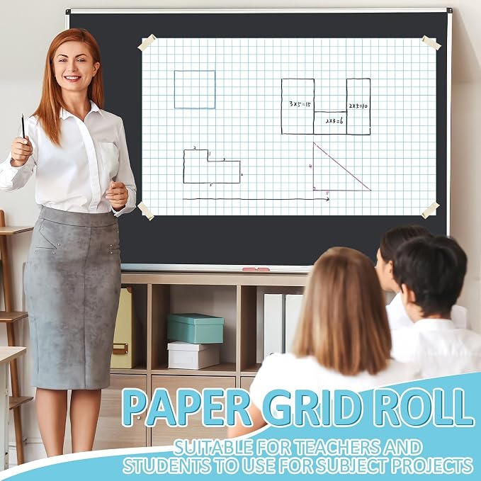 Qyeahkj Blue Checked Bulletin Board Paper Roll Blue White Bulletin Board Background Paper Fade Resistant Classroom Decoration Poster Art Craft Home Wall Education Decoration Supplies 17.7in x 20ft