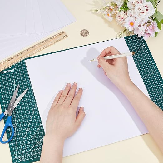 BENECREAT 8Pcs 12x12 Inch White Foam Boards, 2mm Square PVC Foam Sheet Poster Board for Mounting, Crafts, Art, Display, Presentation and Projects