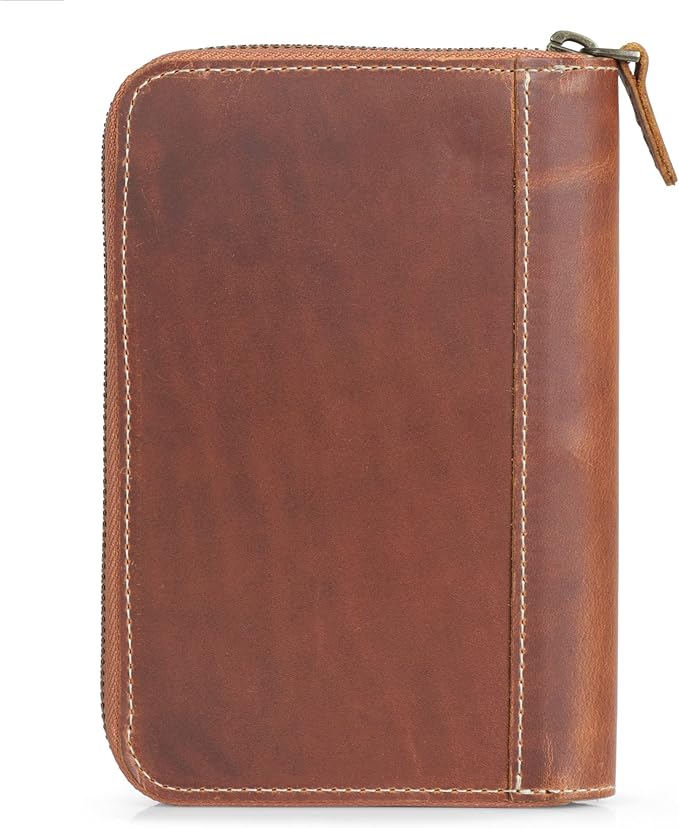 Londo Genuine Leather Padfolio – Portfolio Folder with Pencil Holder, Notepad & Zipper Closure for Business, Office & Travel