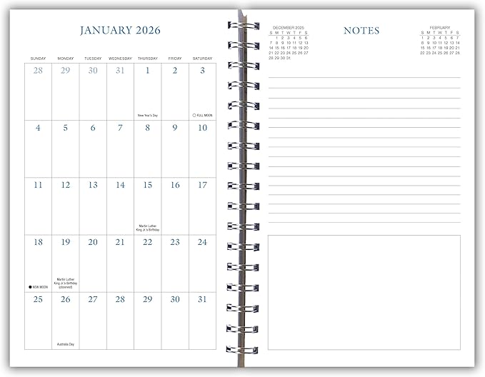 2026 Planner, Weekly & Monthly 12-Month Planner Engagement Calendar with Coastal Photography and Nautical Scenes, 2026, 6" × 9", Great American Lighthouses