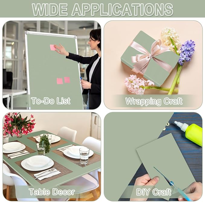 Sage Green Bulletin Board Roll Reusable Waterproof Erasable Green Non-Woven Fabric Bulletin Board Roll Wrinkle Resistant Background Poster for Home Classroom Decor Wrapping DIY Crafts 15.7" x 40ft