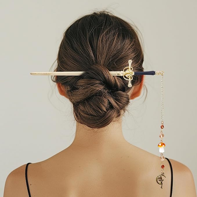 Fantasy Mushroom Sword Bookmark - Unique Fairy Elf Charm Metal Book Marks Crystal Beads Chain Page Mark Bookish Birthday Gifts Reading Accessories for Women Students Teachers Lovers Readers