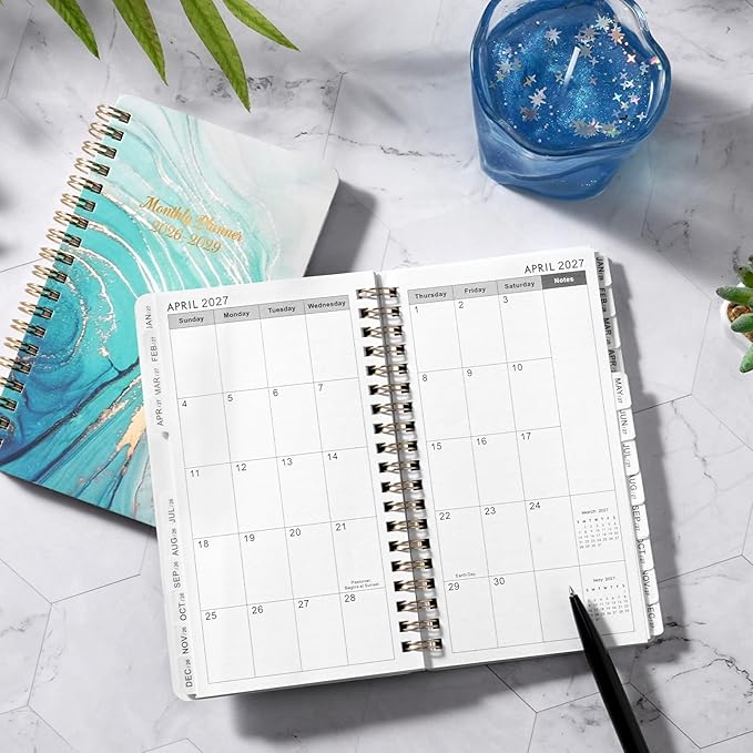 2026-2029 Pocket Planner/Calendar - 3 Year Monthly Planner 2026-2029, Jul 2026 - Jun 2029, 6.3" × 3.8", 36 Monthly Tabs, 8 Note Page, Twin-wire Binding, Inner Pocket, Perfect Organizer for Purse