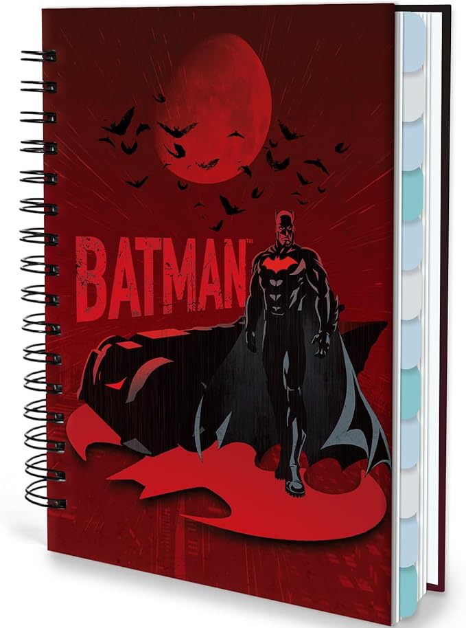Batman 2026 Planner – Superhero Undated Daily Weekly & Monthly Planner with Calendar & Holiday Tracker, Monthly Tabs, Habit Tracker, 12 Months Spiral Agenda Book for Office School Gift Supplies