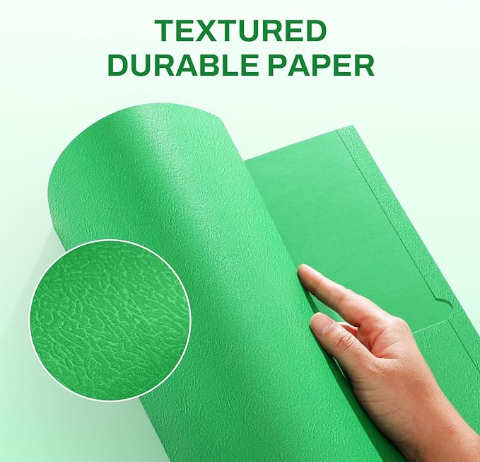 SUNEE 2 Pocket Folders with Prongs (25 Pack, Green), Paper Folders with 2 Pockets and 3 Prongs Fit Letter Size Paper, Folders with Prongs for School Office Home Business
