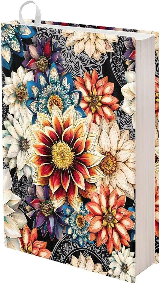 Dreaweet Mandala Lotus Print Stretchable Book Covers Jumbo Fabric Book Protective Sleeves for Hardcover Textbooks Notebooks up to 9"x11",Reusable Washable
