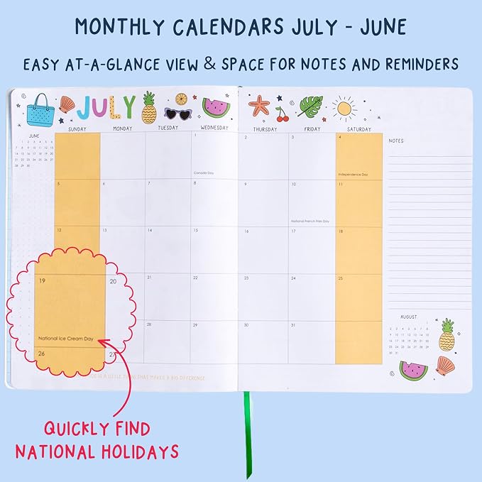 Callie Danielle Academic Planner 2026-2027, 12 Month Planner 8.5 x 11", Dated July 2026 - June 2027, Weekly & Monthly Calendars (Bloomin' All Over)