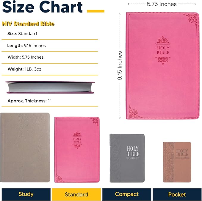 Personalized NIV Holy Bible Custom Engraved | Includes Name on Lower Right Corner of Faux Leather Cover | Custom Gift for Christian & Religious Celebrations (Pink | Medium Print, NIV)