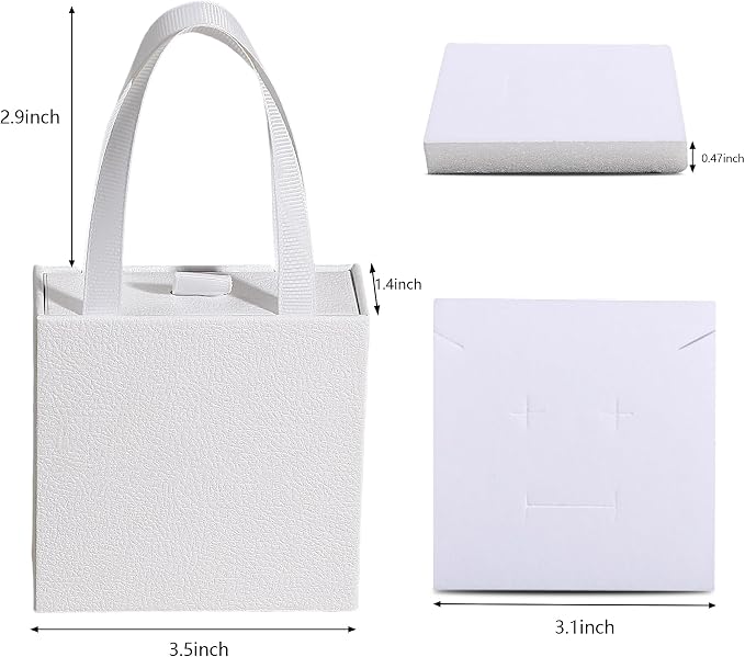 40 pcs paper boxes 9 x 9×3.5 cm white luxury gift storage, jewelry gift storage box for earrings necklaces bracelets rings