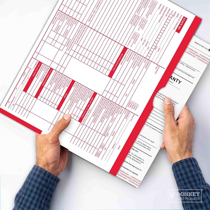 Printed Color Top Detailed Deal Jackets (100 per pack) - Vehicle Dealer Envelopes (Red)