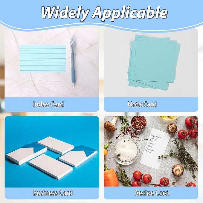3 x 5 Inch Acrylic Index Card Holder Clear Index Card Box Note Card Organizer with 150 Ruled Lined Index Cards 30 Kraft Dividers A-Z Stickers 4 Divider for Holds 600 Cards Tabs Note Recipe Cards