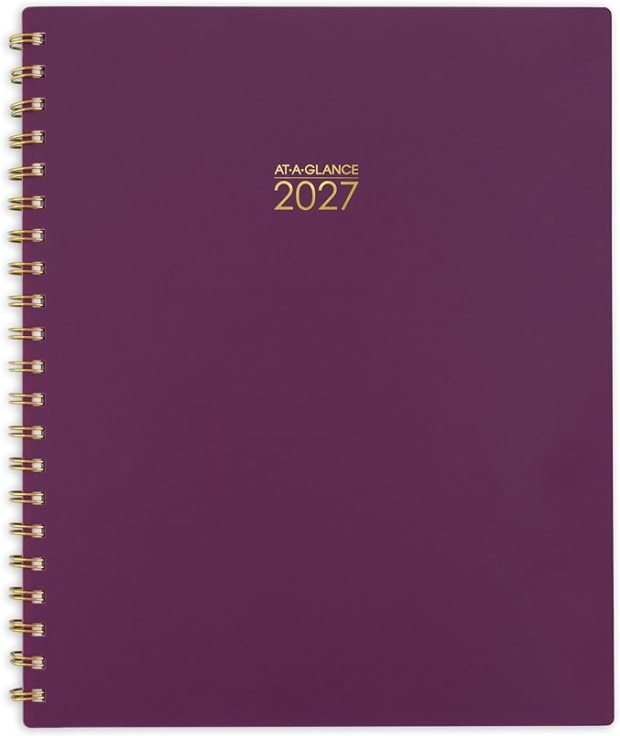 AT-A-GLANCE 2027 Planner, Weekly & Monthly, 13-Month Jan-Jan, 8.5" x 11", Harmony, Mulberry (1099-905-18-27)