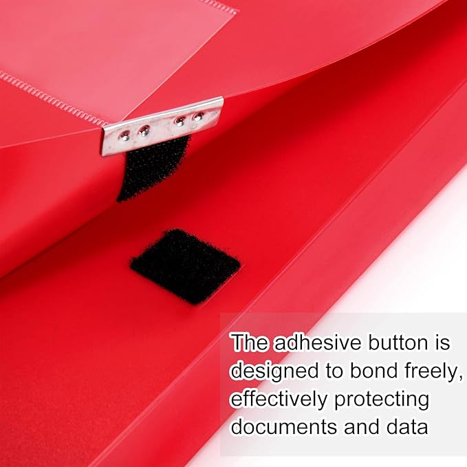 HUA JIE A4 Storage File Boxes Plastic Archives Cases with Lid, File Folder Organizer Document Filing Box for office, Letter Size Paper,31×4×24 cm, Red(Pack of 4)